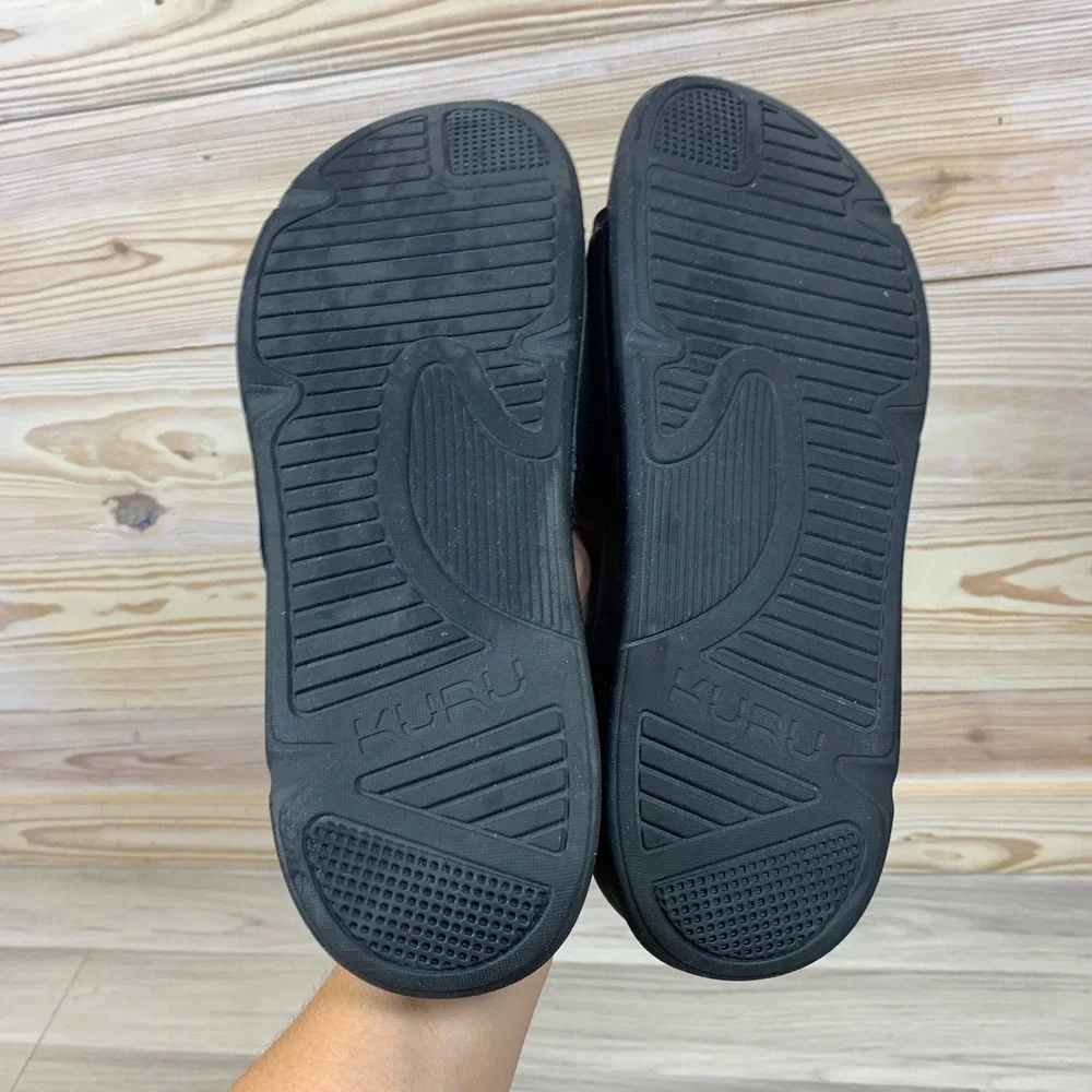 Kuru Slides Men 13 Black Gray Beach Walking Outdoor Slip On Sandals Ortho Beach